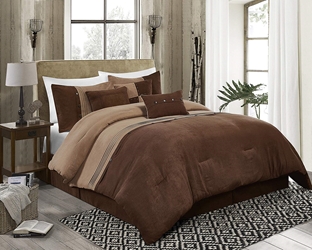 Chezmoi Collection Chandler 7-Piece Western Lodge Micro Suede Bedding Comforter Set 