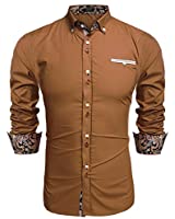 COOFANDY Mens Fashion Slim Fit Dress Shirt Casual Shirt 