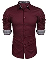 COOFANDY Mens Business Dress Shirt Long Sleeve Slim Fit Casual Button Down Shirt 