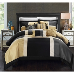 Chic Home Filomena 11-Piece Color Block Bed in a Bag Comforter Set 